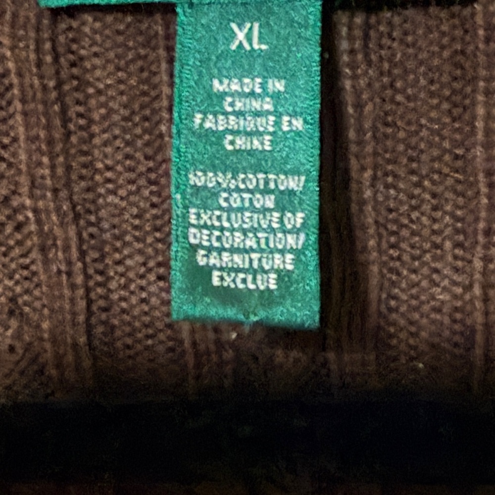 Lauren Ralph Lauren women’s Cozy Brown Knit Sweater - Picture 10 of 10